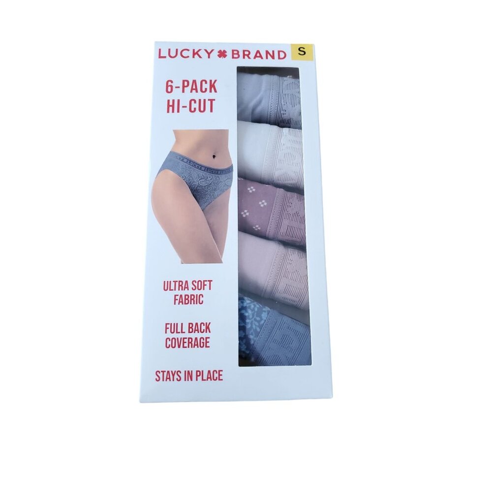 New Lucky Brand Sm Monogram Lace Underwear 5-Pack Panties Soft Stretch Tagless